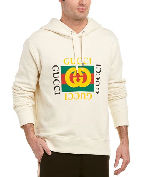 gucci white logo hoodie|Gucci hoodie images.